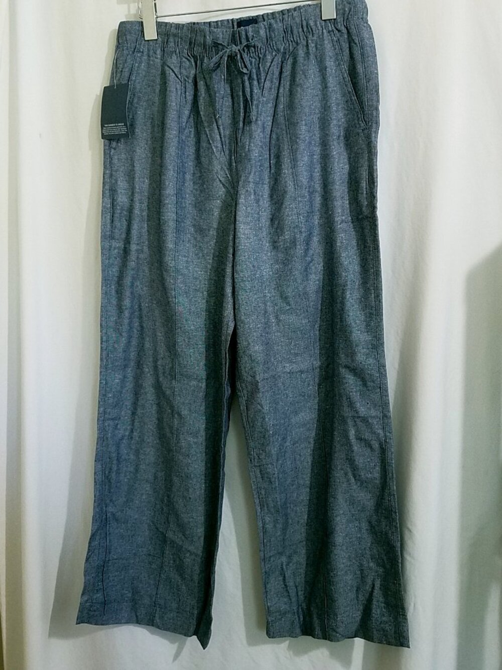 Gap Light Blue Linen Blend Pull-On Pants Medium NWT Seam Detail - Picture 4 of 16